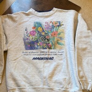 Vintage Cream Floral Sweatshirt